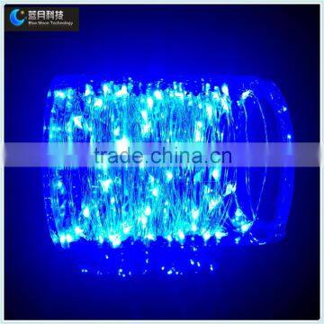 Tiny decorative indoor invisible led string lights 10m100leds blue color