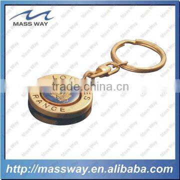 promotional high grade epoxy 3D metal golden custom keyring