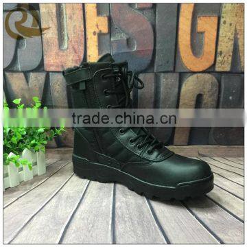 China wholesale black leather army military combat boots