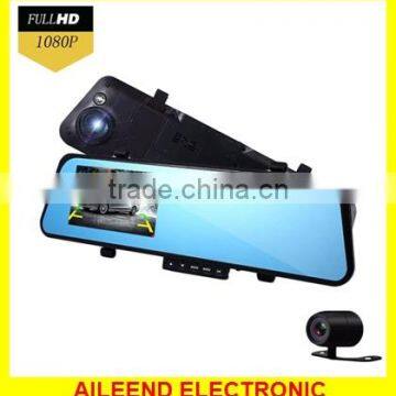 Rearview Mirror Monitor Recorder Full HD 1080P Dual Lens Camera Mirror Dvr