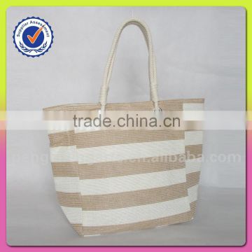 Beautiful ladies tote beach bag with nature stripe handbags