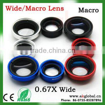 Cheapest Pice Clip 0.67xWide + Marco Lens for telephone lens for Iphone, Samsung, HTC, Nokia etc