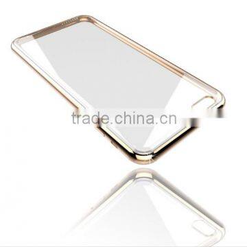 Luxury Ultra Slim Gold Plating Crystal Clear Tpu Case for Iphone 6 Transparent Soft Phone Bag Cover photo-5