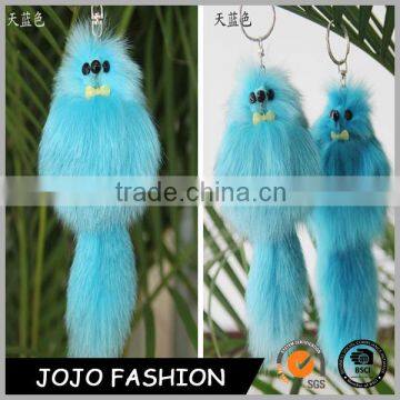 Fashionable fox fur keychain/bag charm colorful fox fur keychain