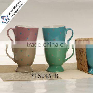 Wholesale stoneware assorted color mugs with foot