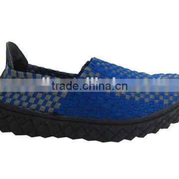 2016 fashion woven elastic sport shoes knit upper