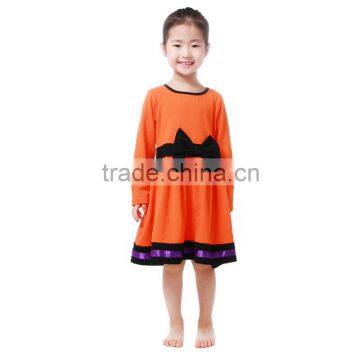 Design for halloween orange girls kids organic cotton baby clothing