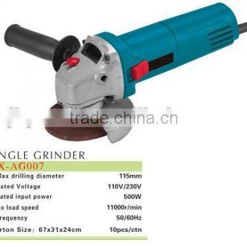 popular high quality 4.5" 115mm 500w electric angle grinder AG007