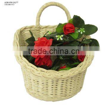 flower rattan basket hanging on the wall for decoration