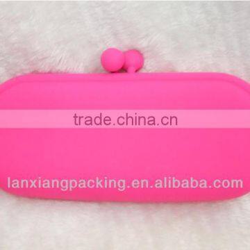 Candy Color Custom Button Silicone Wallet Pouch