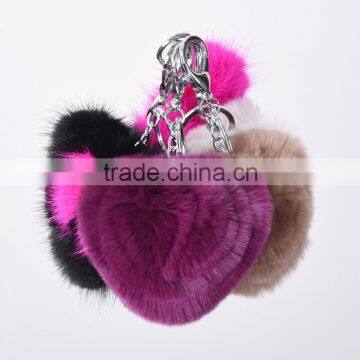 Fashion girls rabbit fur balls / heart fur keychain / rex rabbit fur keychain KZ160061                        
                                                Quality Choice