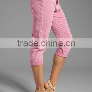 Pink Lady Cropped Jeans for Women Oem Jeans Cropped Denim Pants JXQ207 photo-2