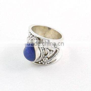 925 Silver Jewelry Lapis Lazuli Silver Rings Fashionable Jewelry Semi Precious Stone