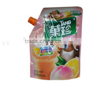 Fruit Juice Plastic Lamination Spout Pouch, Orange and Peach