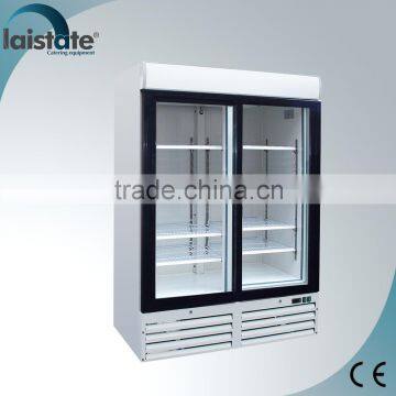 2 Sliding Door Upright Ventilated Drinking Display Showcase