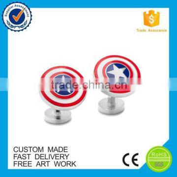 2016 manufacturer China custom metal superhero cufflinks