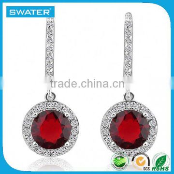 Jewelry Fashion Crystal Drop Ruby Earrings