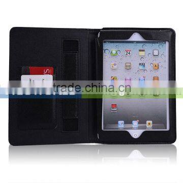 Leather Case Cover and Flip Stand with Elastic Hand Strap For iPad Mini- Automatically Wakes and Sleeping Function