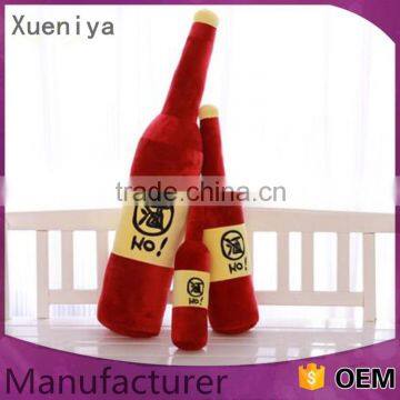 wholesale large sized beer bottle shape's plush toy valentine's gift