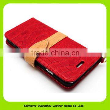 Luxury Genuine Leather Pouch Fashion Pattern With Card Wallet Mobile Case Cover 16172