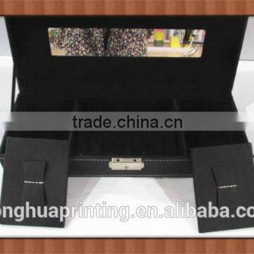 popular high quality wooden jewelry box with leather cover