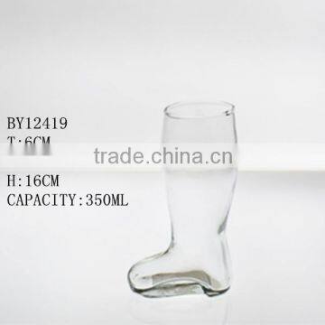 350ml clear glass boot-shaped beer glass