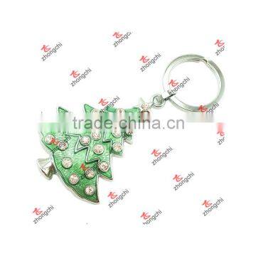 Metal Green Christmas Tree Keyring Gifts for Handbag Decorations (CKD51126)