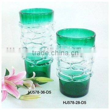 Murano Glass Vases in Green