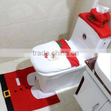 3 pcs snowman christmas bathroom set for home decoration / Christmas Snowman Toilet Seat Cover Rug Tank Cover Tissue Box Cover