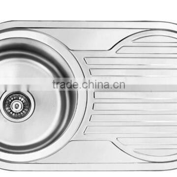 Yacht,Boat,Train and Public Mobile Toilet Used Stainless Steel Washing Basin Kitchen Sink Round Shape with Drain Board GR-Y619