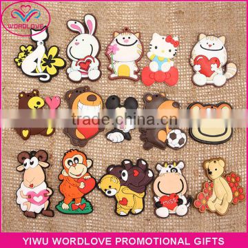 New Custom Lovely Animal Shaped 3D Soft PVC Fridge Magnets