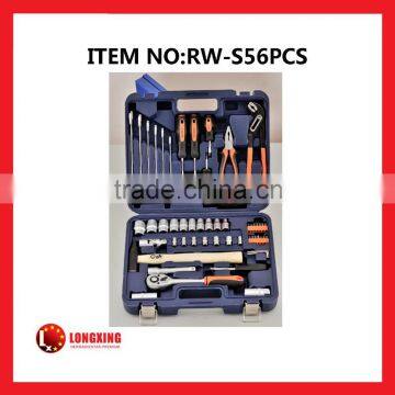 Factory Supply 56pcs (1/4"&1/2")socket wrench tool set for socket wrench set,spanner knife set
