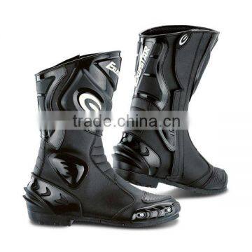 Lightweight microfiber leather, stylish racing motorcycle black boots