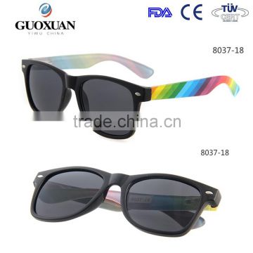 Spring hinge Wholesale customization Sun Glasses Rainbow Sunglasses plastic sunglasses