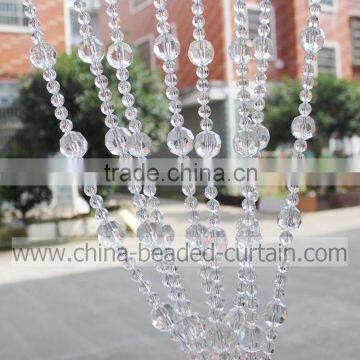 Cheapest Wire Crystal Faceted Acrylic Beading Strands Curtain For Christmas Decoration