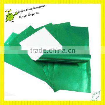 green foil laminated with food wrapping paper for cake cups making