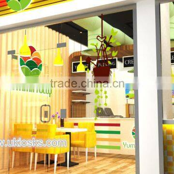 Saudi Arabia Self Frozen Yogurt Shop Furniture, Retail Frozen Yogurt Shop, Frozen Yogurt Kiosk Design for Sale