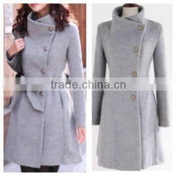 15HLC3002 Grey Wool Women's Winter Coat