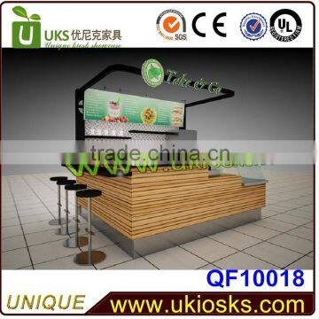 Customized square juice bar&juice kiosk&Pine apple kiosk with unique 3d design