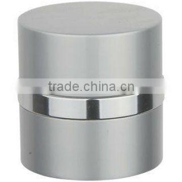 empty aluminium round face hand cream silver jars
