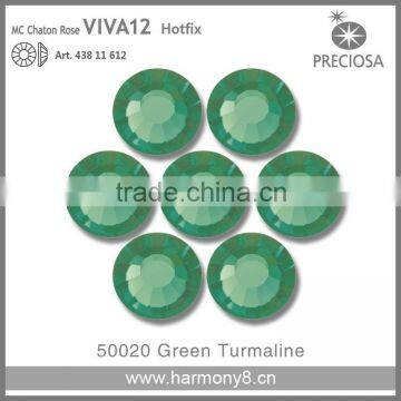 PRECIOSA Flat Back Hot Fix Rhinestones, Green Turmaline MC Chaton Rose VIVA12
