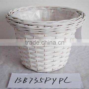 New flower pot,New white wicker flower pot,Beautiful flower pot