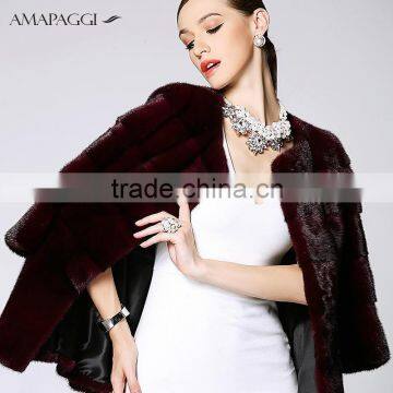 wholesale purple denmark mink fur coat with factory price