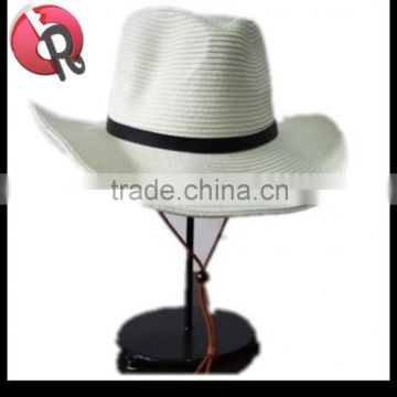 Plain,Folding Wide Brim Woven Paper Straw Hat Cowboy Hat Pattern and Paper Material Woven Paper Straw Hat