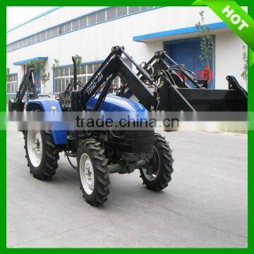 4WD China Cheap Mini Farm Tractor With Front End Loader and Backhoe