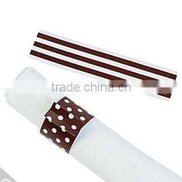 Chocolate Brown Stripes & Polka Dots Reversible Napkin Rings Wedding Decoration Bridal Shower Party Favor