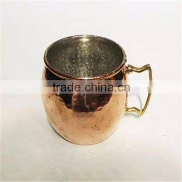 Hot New Products for 2016 18oz 100%Cooper Hammered Copper Moscow Mule Mug With Brass Handle photo-2