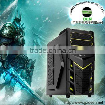 LED light front panel with two side panel fan window desktop computer case