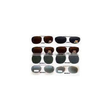 Spring polarized clip on sunglasses