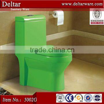 Green Ceramic Toilet,Ceramic Sanitary Ware, one piece color bathroom toilet